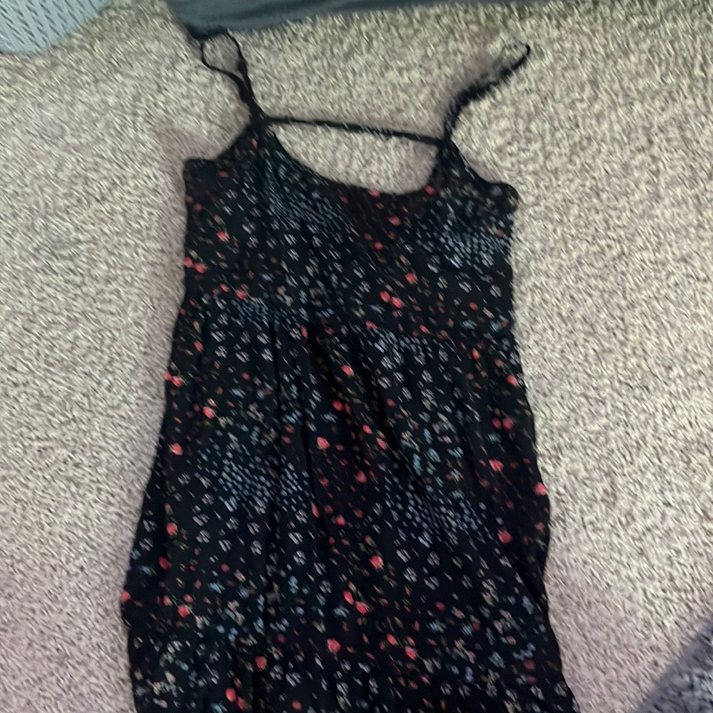 An Aeropostale dress, floral details. Mix of white red and blue with black